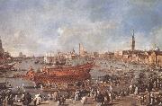 Francesco Guardi Departure of Bucentaure towards the Lido of Venice on Ascension Day oil